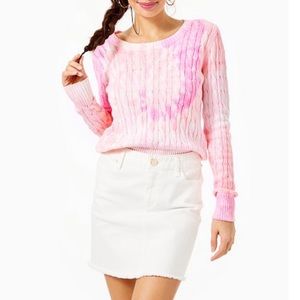 NWT- Lilly Pulitzer Kooper jean skirt. White denim